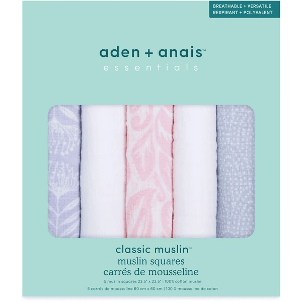 Aden + Anais™ Essential S Katoenen Mousseline Boerendoeken 5-pack Damsel 60 X 60 Cm 6 Aden + Anais™ Essential S Katoenen Mousseline Boerendoeken 5-pack Damsel 60 X 60 Cm - Afbeelding 4
