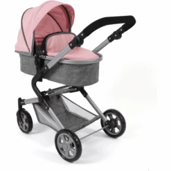 BAYER CHIC 2000 Combi Poppenwagen Lia Melange Grijs-roze -Winkel Voor Babyproducten bayer chic 2000 combi poppenwagen lia melange grijs roze a281692 2