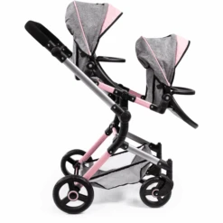 Bayer Design Twin Neo Poppenwagen Grijs/roze, Met Vlinder -Winkel Voor Babyproducten bayer design twin neo poppenwagen grijs roze met vlinder a313430 3