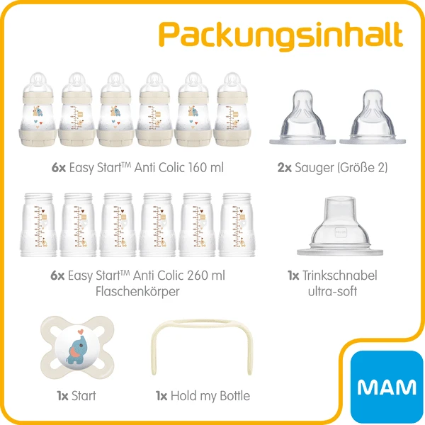 MAM Easy Start Anti-Colic XXL Flessenset, Olifant 4 MAM Easy Start Anti-Colic XXL Flessenset, Olifant - Afbeelding 2
