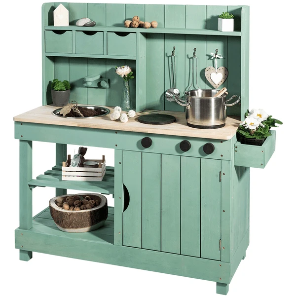 MUDDY BUDDY Buitenspeelkeuken "Explorer" Saliegroen 3 MUDDY BUDDY Buitenspeelkeuken "Explorer" Saliegroen