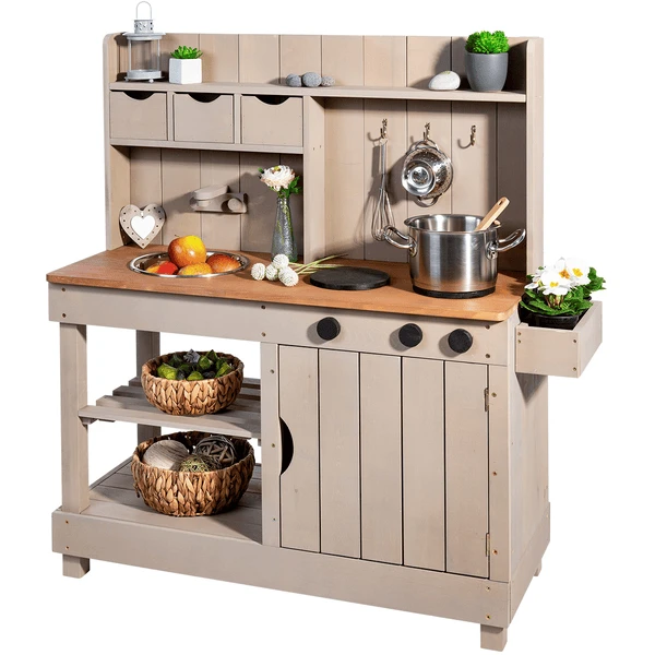 MUDDY BUDDY Buitenspeelkeuken "Explorer" Warm Grijs 3 MUDDY BUDDY Buitenspeelkeuken "Explorer" Warm Grijs