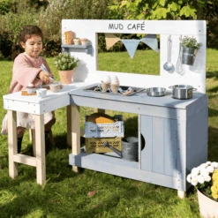 MUDDY BUDDY Speelkeuken Voor Buiten "Mud Café" Wit-wolkgrijs -Winkel Voor Babyproducten muddy buddy speelkeuken voor buiten mud cafe wit wolkgrijs a412715 2