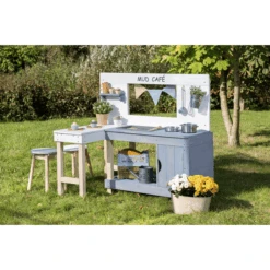 MUDDY BUDDY Speelkeuken Voor Buiten "Mud Café" Wit-wolkgrijs -Winkel Voor Babyproducten muddy buddy speelkeuken voor buiten mud cafe wit wolkgrijs a412715 4