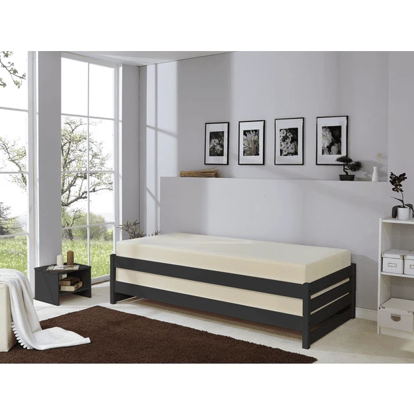 TiCAA Stapelligstoel Nadine 90 X 200 Cm Grenen Antraciet 7 TiCAA Stapelligstoel Nadine 90 X 200 Cm Grenen Antraciet - Afbeelding 5